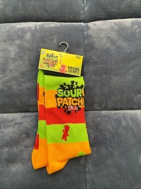 Striped Crew Socks - Green/Orange/Red